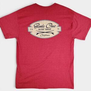 Santa Cruz Surf Shop Shirt Mens Large Red Coastal Classics California Tee